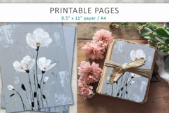 painted floral pages, textured floral art Product Image 1