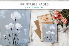 painted floral pages, textured floral art Product Image 5