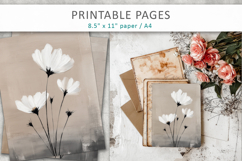 painted floral pages, scrapbook paper Product Image 7