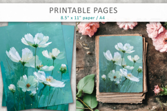 artistic painted floral pages, scrapbook background paper Product Image 3