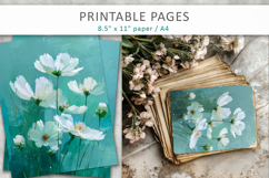 artistic painted floral pages, scrapbook background paper Product Image 6