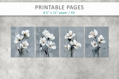 painted floral pages, card making printable Product Image 2