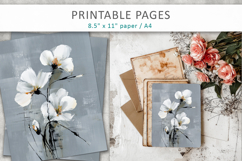 painted floral pages, card making printable Product Image 7
