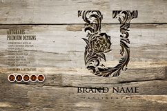 Chic charm classic U typeface illustration monochrome Product Image 5