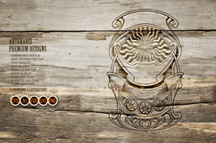 Vintage Outline of Art Nouveau Floral Frame with Emblems Product Image 3