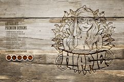 Boho hippie girl joyful smiling botanical flower frame Product Image 4