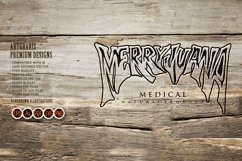 Marijuana word lettering typography monochrome Product Image 5