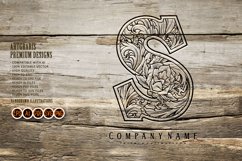 Graceful blossoms elegantly etched monogram letter s outline Product Image 5