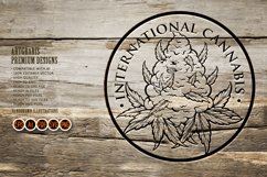 International cannabis vintage logo badge monochrome Product Image 5