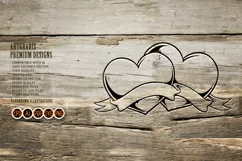 Clipart Love heart couple with vintage ribbon Product Image 5