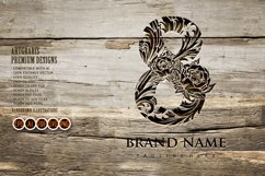 Artistic number 8 monogram with floral botanicals ornament Product Image 2
