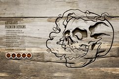 Skulls stone with smoke weed silhouette svg