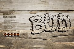 Cannabis bud lettering word monochrome with smoke effect Product Image 5