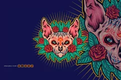 Feline fiesta floral sphynx cat dia de los muertos Product Image 6