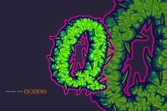 Unique letter Q cannabis bud effect Product Image 2