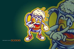 Funny angry beer glass mascot illustration Product Image 1
