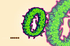 Organic cannabis smoke O letter Illustrations Product Image 5