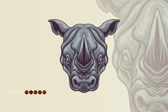 Cartoon Rhino Head Mascot Rhinoceros Mean Product Image 5
