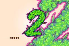 Bold monogram number 2 with weed flower bud Product Image 6
