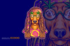 Dreadlock dog breeds fashion hippie lifestyle illustrations Product Image 6