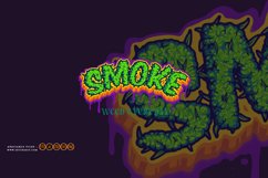 Smoke lettering melted hemp buds effect illustrations Product Image 4
