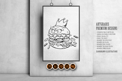 Furious Cartoon Burger Wearing a Crown Monochrome Product Image 4