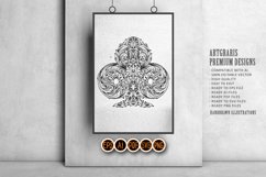 Vintage elegance engraved club symbol playing cards outline Product Image 3