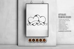 Clipart Love heart couple with vintage ribbon Product Image 4