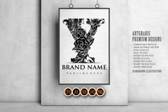 Luxury classic monogram letter y swirl flourish ornament Product Image 5