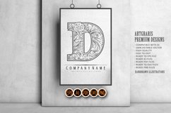 Classic flourish lettering D monogram logo outline Product Image 5