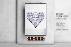 Magic mushrooms floral heart swirl flourish ornament SVG Product Image 5