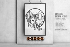 Vintage summer beer bottle monochrome svg Product Image 4