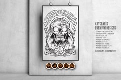 Hippie skull head bohemian style good vibes illustrations Product Image 5