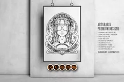 Cool alien dreadlocks hippie culture art nouveau frame Product Image 5