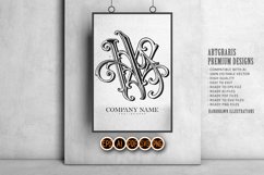 Flourish delight classic W monogram letter logo outline Product Image 5