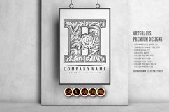 Antique elegance letter H monogram logo outline Product Image 3