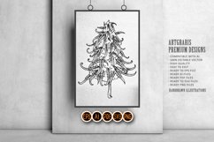 Botanical euphoria vintage cannabis flower outline Product Image 5