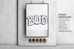 Cannabis bud lettering word monochrome with smoke effect Product Image 4