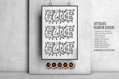 Cannabis calligraphy lettering glue smoke weed outline Product Image 5