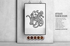 Flourish vintage lettering H monogram logo elegance monochro Product Image 5