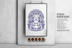 Bohemian hippie alien girl magic mushroom art nouveau frame Product Image 5