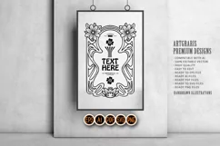 Vintage frame badge art nouveau floral flourish ornament SVG Product Image 3
