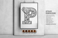 Ornamental flourishes classic flair p capital lettering Product Image 5