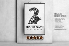 Elegant monogram lettering number 2 royalty floral ornament Product Image 5