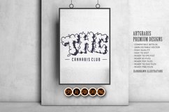 Lettering words cannabidiol monochrome with smoke effect svg Product Image 4