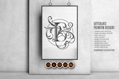 Classic flourish letter E monogram elegant logo monochrome Product Image 5