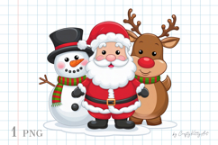 Cute Happy Christmas Santa&#039;s Crew PNG sublimation clipart Product Image 1