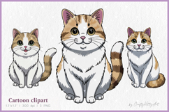 Calico Cat PNG sublimation clipart, Cartoon clipart for kids Product Image 1