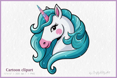 Unicorn PNG clipart, Cartoon magic horse kids illustration Product Image 1