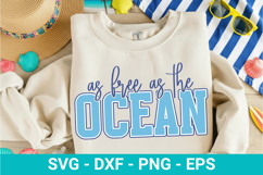 As Free As The Ocean SVG - Retro Summer Design Product Image 1